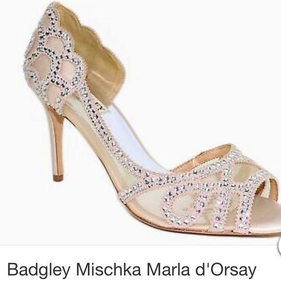 Badgley Mischka peep toe 6-1/2 - Picture 1 of 5